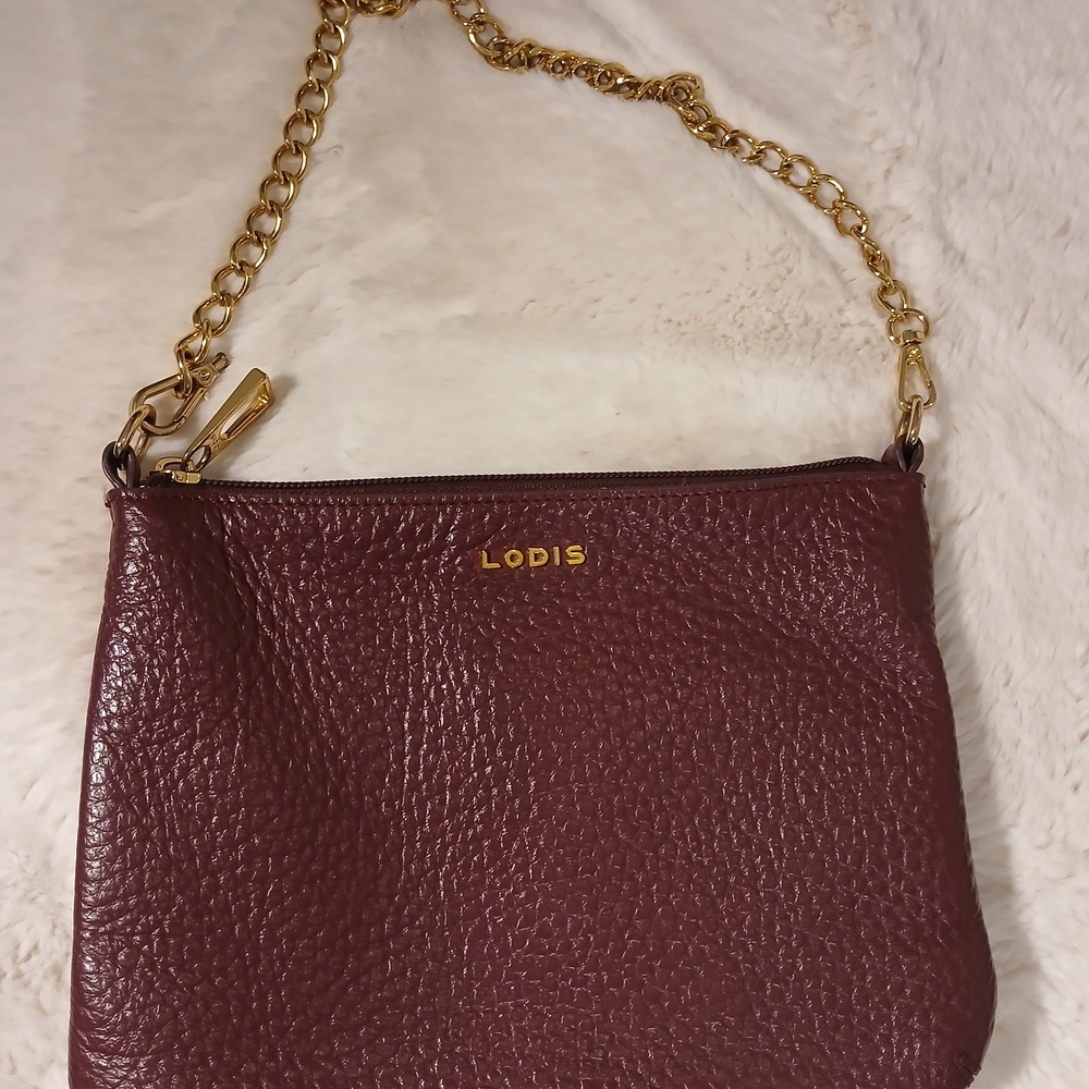 Lodis Burgundy Leather Shoulder Bag
